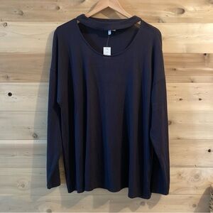 Maurices navy blue keyhole lightweight sweater NWT